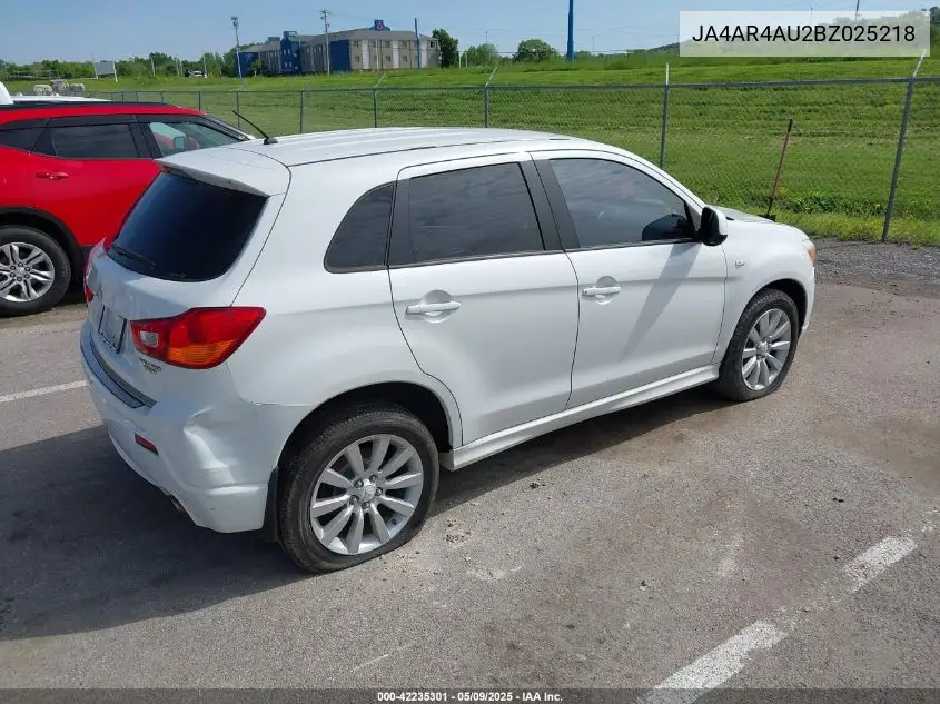 2011 Mitsubishi Outlander Sport Se VIN: JA4AR4AU2BZ025218 Lot: 42235301