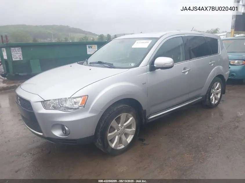 2011 Mitsubishi Outlander Xls VIN: JA4JS4AX7BU020401 Lot: 42250209
