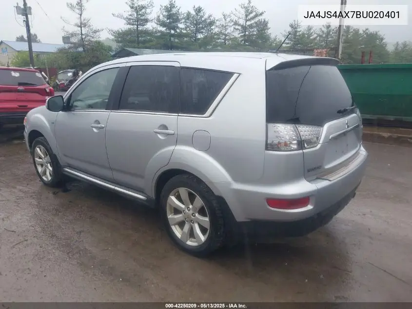 2011 Mitsubishi Outlander Xls VIN: JA4JS4AX7BU020401 Lot: 42250209