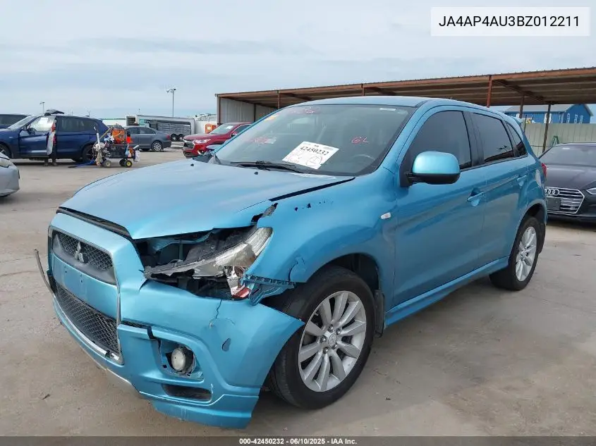 2011 Mitsubishi Outlander Sport Se VIN: JA4AP4AU3BZ012211 Lot: 42450232