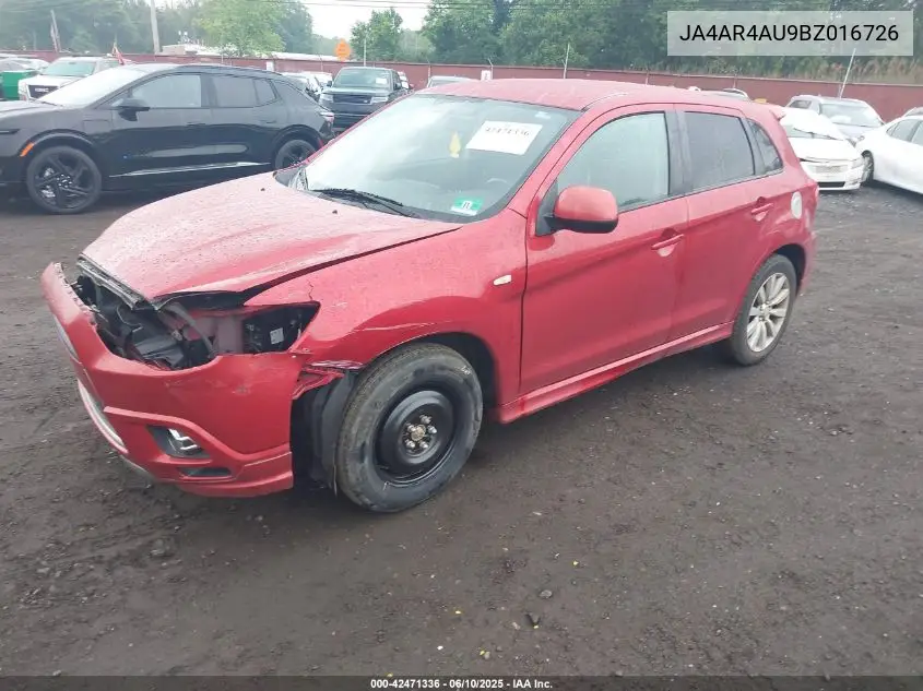 2011 Mitsubishi Outlander Sport Se VIN: JA4AR4AU9BZ016726 Lot: 42471336
