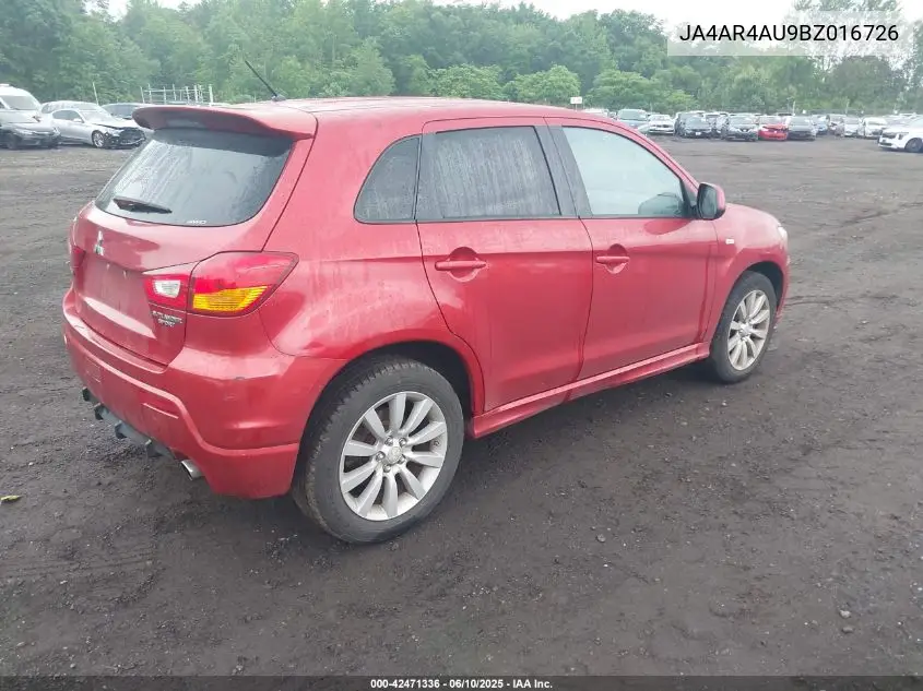 2011 Mitsubishi Outlander Sport Se VIN: JA4AR4AU9BZ016726 Lot: 42471336