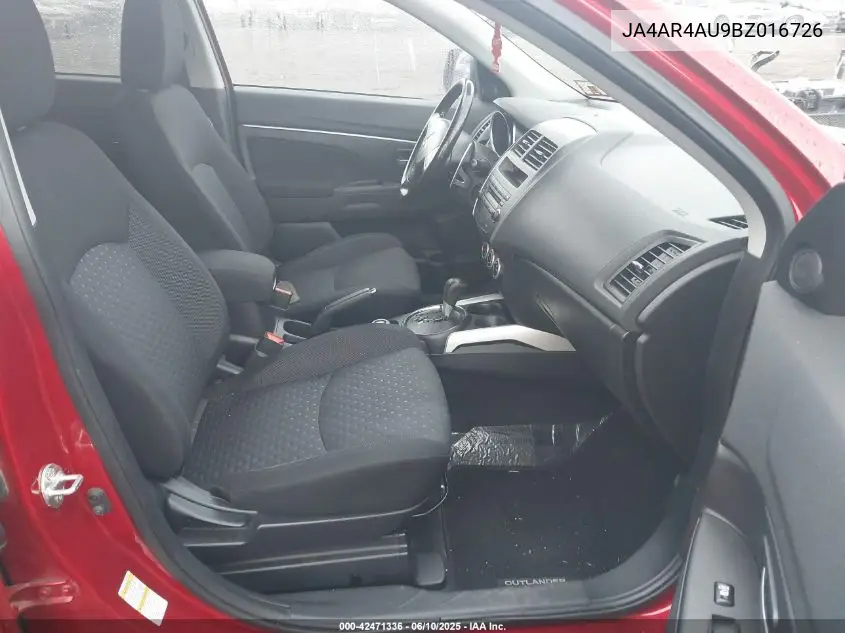 2011 Mitsubishi Outlander Sport Se VIN: JA4AR4AU9BZ016726 Lot: 42471336
