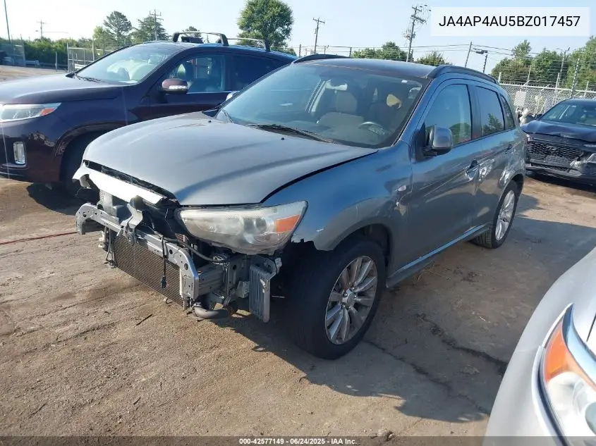 2011 Mitsubishi Outlander Sport Se VIN: JA4AP4AU5BZ017457 Lot: 42577149