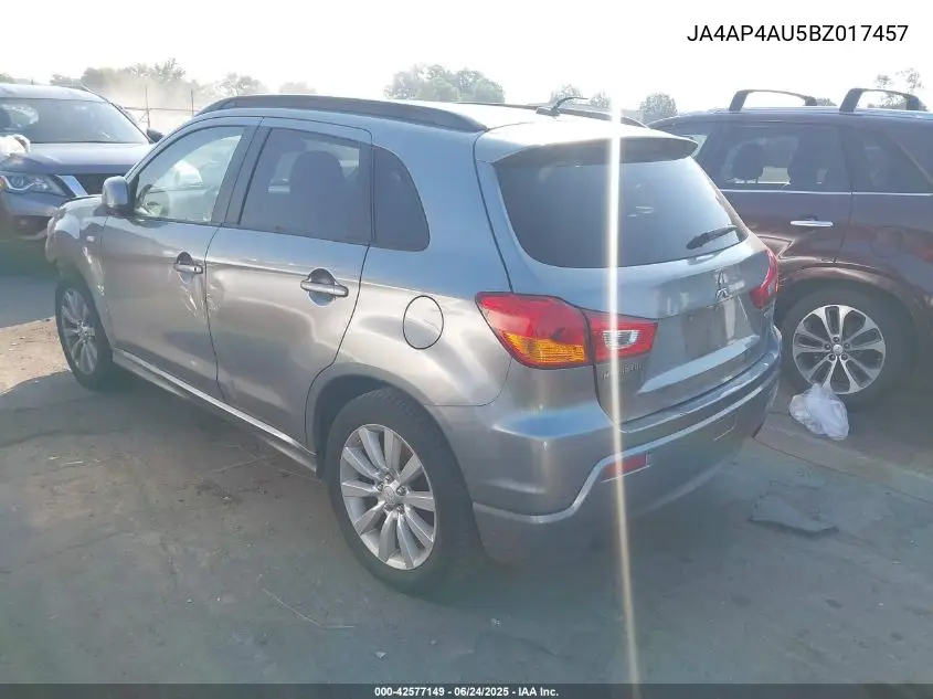 2011 Mitsubishi Outlander Sport Se VIN: JA4AP4AU5BZ017457 Lot: 42577149