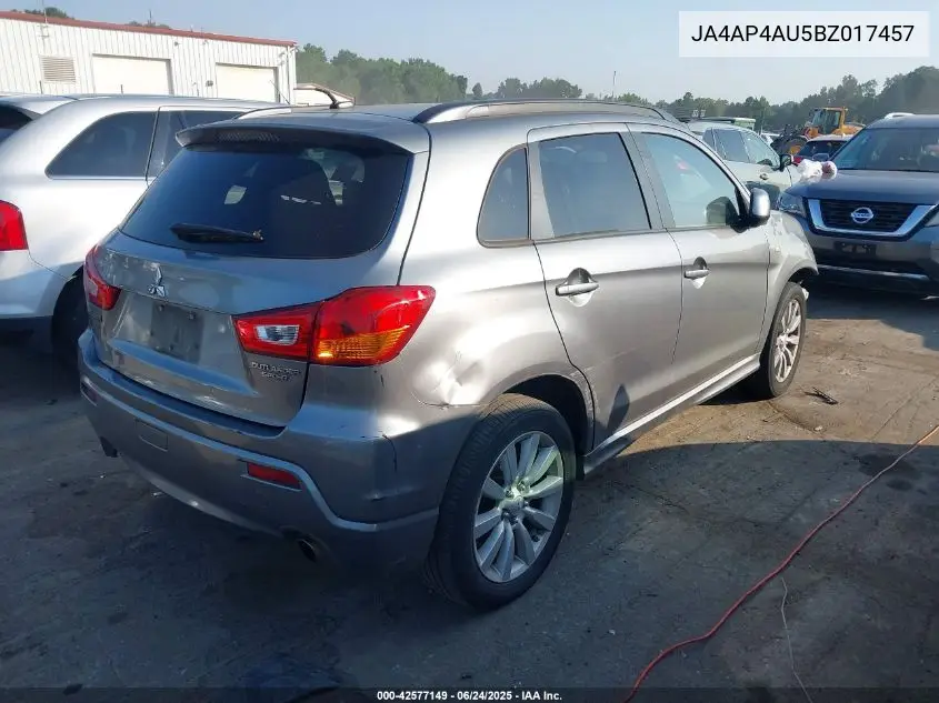 2011 Mitsubishi Outlander Sport Se VIN: JA4AP4AU5BZ017457 Lot: 42577149