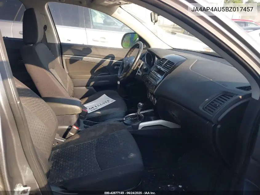 2011 Mitsubishi Outlander Sport Se VIN: JA4AP4AU5BZ017457 Lot: 42577149