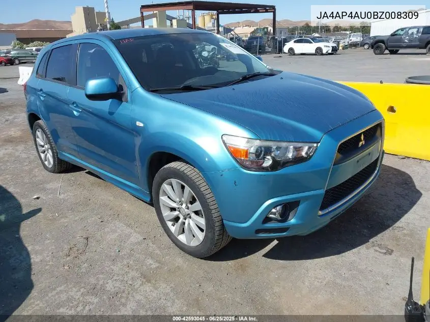 2011 Mitsubishi Outlander Sport Se VIN: JA4AP4AU0BZ008309 Lot: 42593045