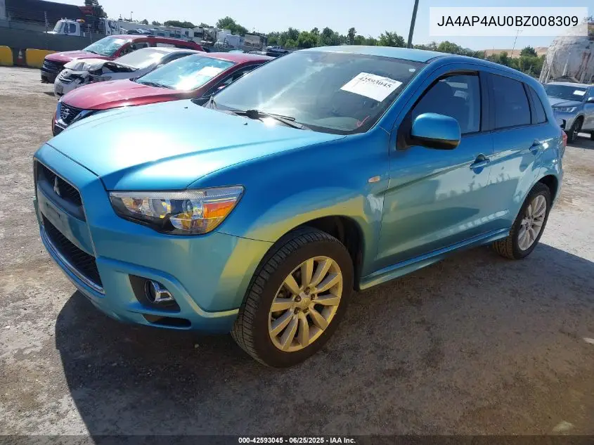 2011 Mitsubishi Outlander Sport Se VIN: JA4AP4AU0BZ008309 Lot: 42593045