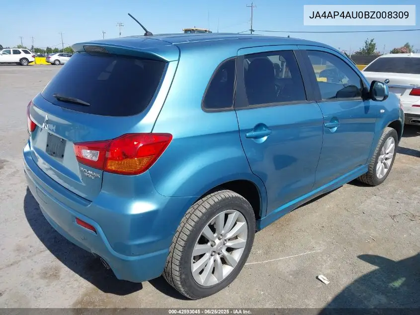 2011 Mitsubishi Outlander Sport Se VIN: JA4AP4AU0BZ008309 Lot: 42593045