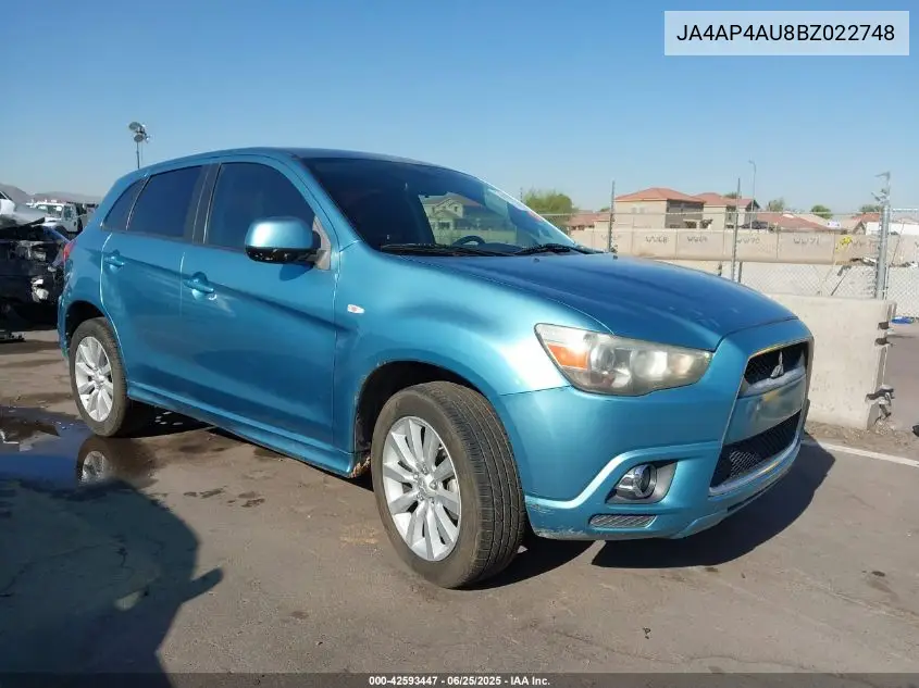 2011 Mitsubishi Outlander Sport Se VIN: JA4AP4AU8BZ022748 Lot: 42593447