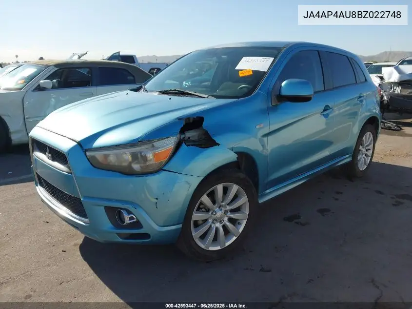 2011 Mitsubishi Outlander Sport Se VIN: JA4AP4AU8BZ022748 Lot: 42593447