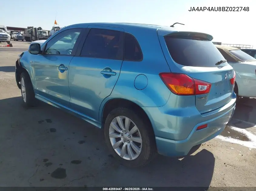 2011 Mitsubishi Outlander Sport Se VIN: JA4AP4AU8BZ022748 Lot: 42593447
