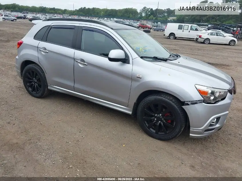 2011 Mitsubishi Outlander Sport Se VIN: JA4AR4AU3BZ016916 Lot: 42595490