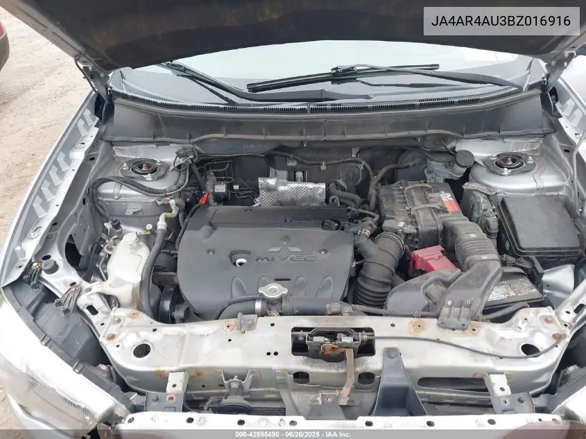 2011 Mitsubishi Outlander Sport Se VIN: JA4AR4AU3BZ016916 Lot: 42595490