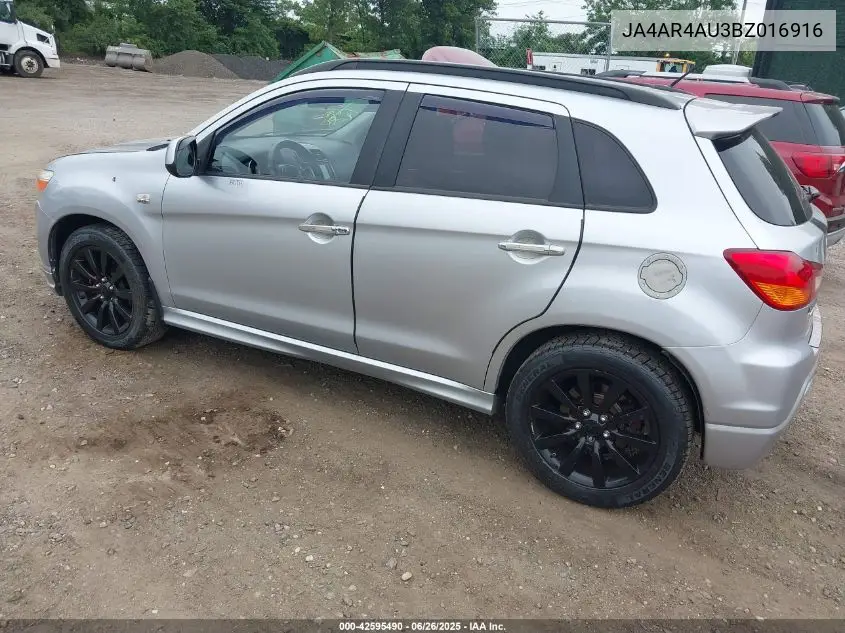 2011 Mitsubishi Outlander Sport Se VIN: JA4AR4AU3BZ016916 Lot: 42595490