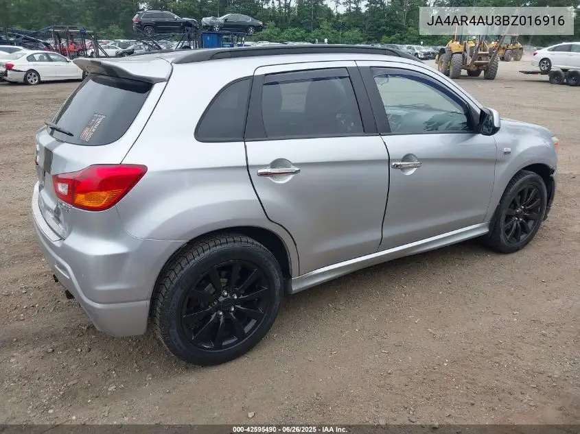2011 Mitsubishi Outlander Sport Se VIN: JA4AR4AU3BZ016916 Lot: 42595490
