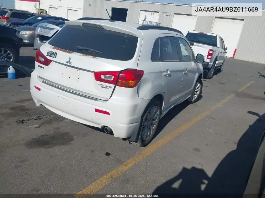 2011 Mitsubishi Outlander Sport Se VIN: JA4AR4AU9BZ011669 Lot: 42598694