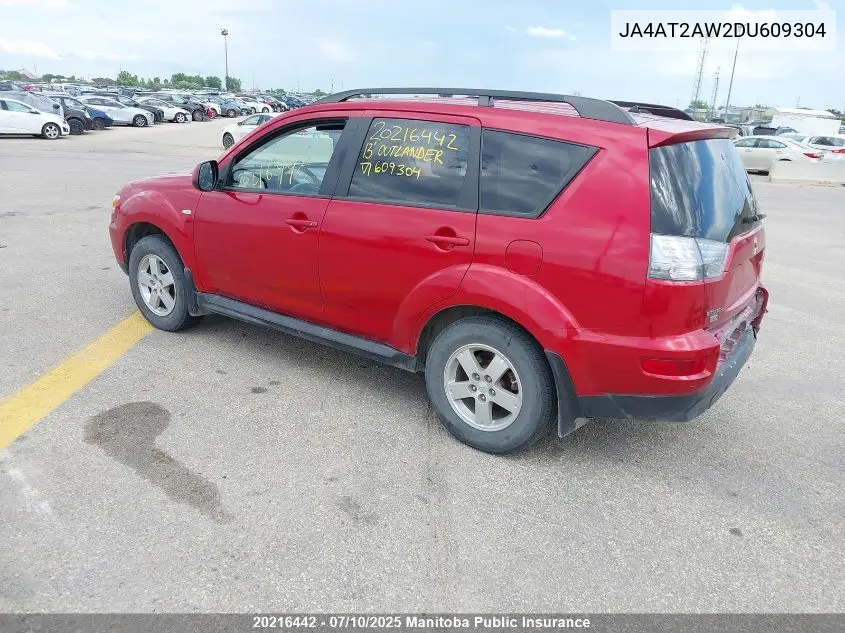 2013 Mitsubishi Outlander Es VIN: JA4AT2AW2DU609304 Lot: 20216442