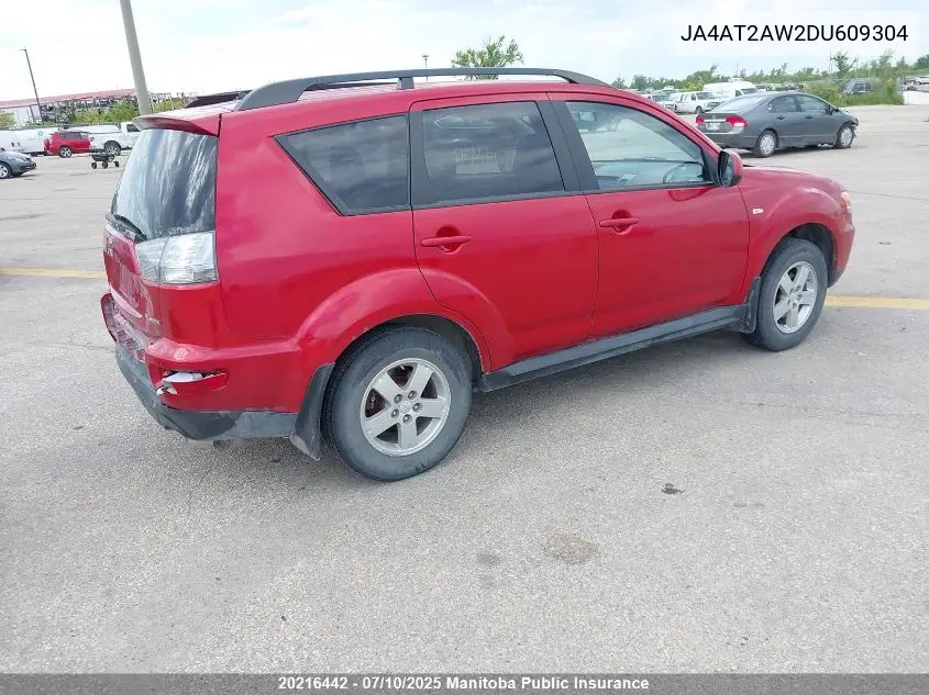 2013 Mitsubishi Outlander Es VIN: JA4AT2AW2DU609304 Lot: 20216442