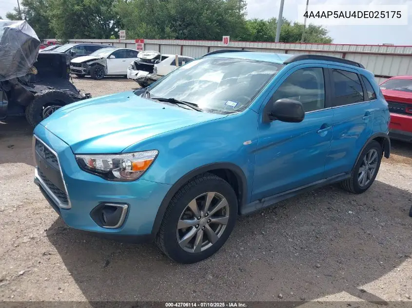 2013 Mitsubishi Outlander Sport Le VIN: 4A4AP5AU4DE025175 Lot: 42706114