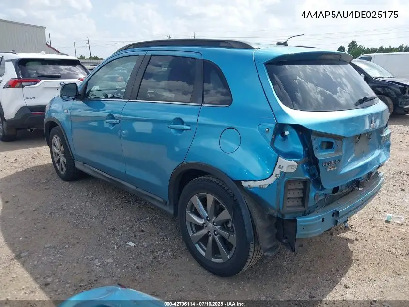 2013 Mitsubishi Outlander Sport Le VIN: 4A4AP5AU4DE025175 Lot: 42706114