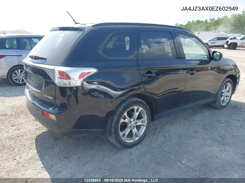 2014 Mitsubishi Outlander Se VIN: JA4JZ3AX0EZ602949 Lot: 12338683
