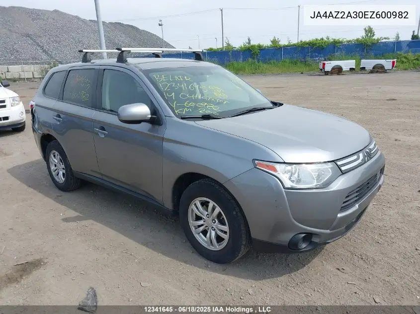 2014 Mitsubishi Outlander VIN: JA4AZ2A30EZ600982 Lot: 12341645