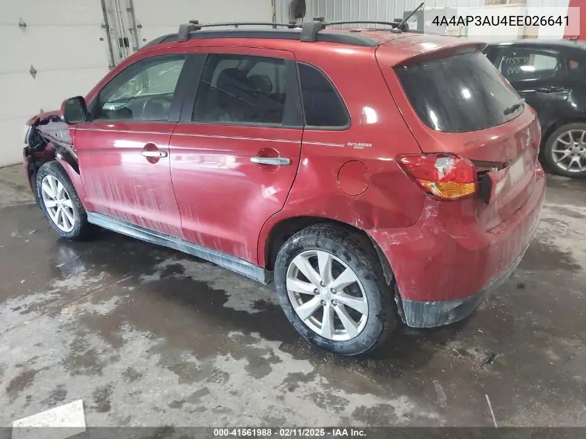 2014 Mitsubishi Outlander Sport Es VIN: 4A4AP3AU4EE026641 Lot: 41561988