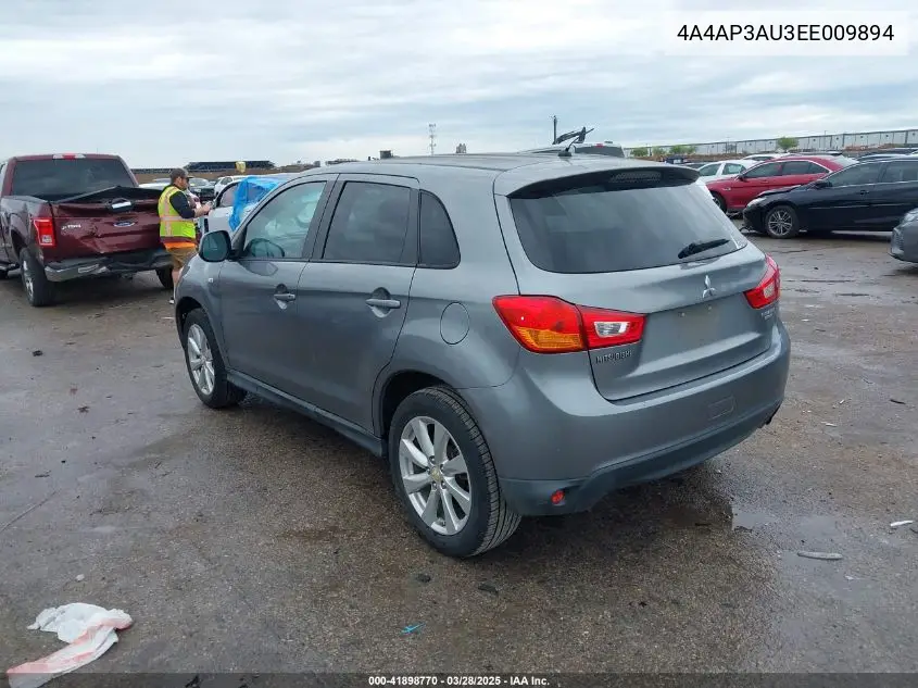 2014 Mitsubishi Outlander Sport Es VIN: 4A4AP3AU3EE009894 Lot: 41898770