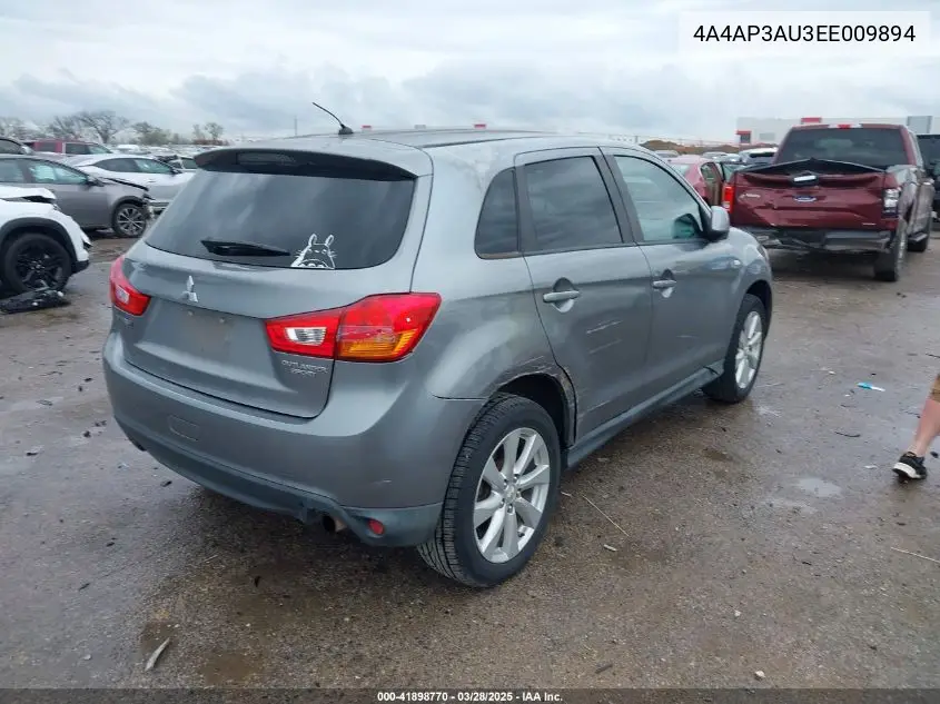2014 Mitsubishi Outlander Sport Es VIN: 4A4AP3AU3EE009894 Lot: 41898770