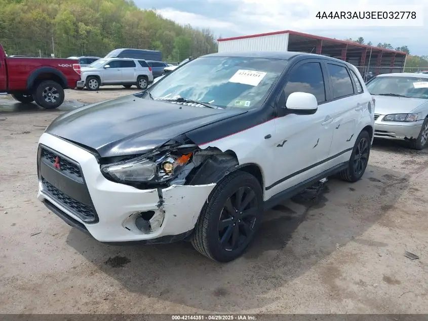 2014 Mitsubishi Outlander Sport Es VIN: 4A4AR3AU3EE032778 Lot: 42144351