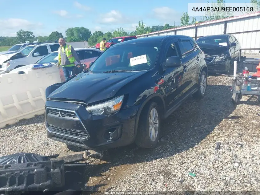 2014 Mitsubishi Outlander Sport Es VIN: 4A4AP3AU9EE005168 Lot: 42155939