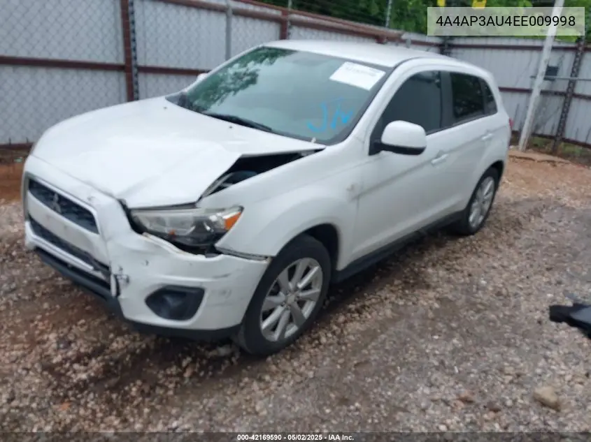 2014 Mitsubishi Outlander Sport Es VIN: 4A4AP3AU4EE009998 Lot: 42169590
