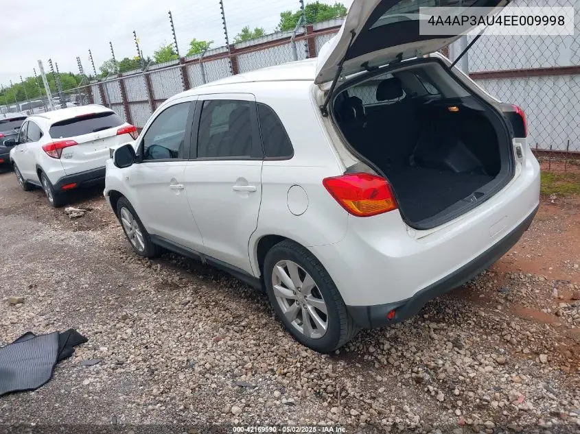 2014 Mitsubishi Outlander Sport Es VIN: 4A4AP3AU4EE009998 Lot: 42169590