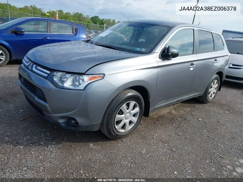 2014 Mitsubishi Outlander Es VIN: JA4AD2A38EZ006378 Lot: 42176778