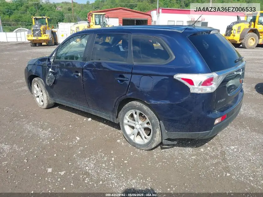 2014 Mitsubishi Outlander Se VIN: JA4AZ3A36EZ006533 Lot: 42178162