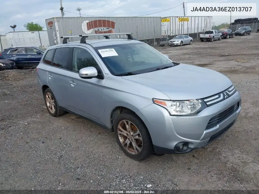 2014 Mitsubishi Outlander Se VIN: JA4AD3A36EZ013707 Lot: 42182196