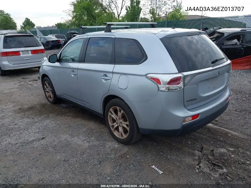 2014 Mitsubishi Outlander Se VIN: JA4AD3A36EZ013707 Lot: 42182196