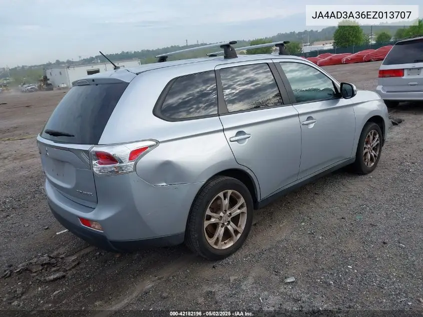 2014 Mitsubishi Outlander Se VIN: JA4AD3A36EZ013707 Lot: 42182196