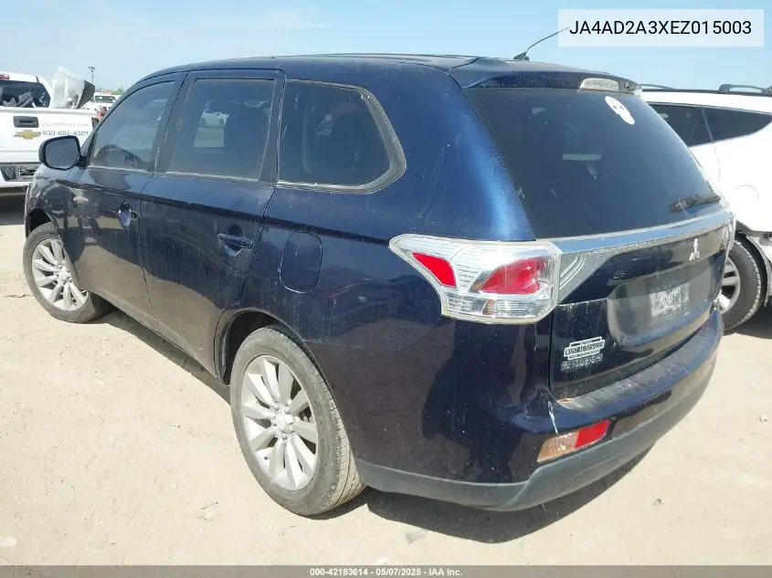 2014 Mitsubishi Outlander Es VIN: JA4AD2A3XEZ015003 Lot: 42183614