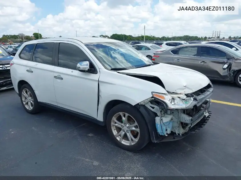 2014 Mitsubishi Outlander Se VIN: JA4AD3A34EZ011180 Lot: 42201861