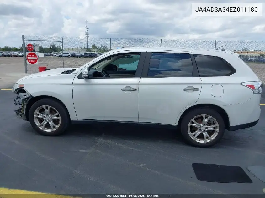 2014 Mitsubishi Outlander Se VIN: JA4AD3A34EZ011180 Lot: 42201861