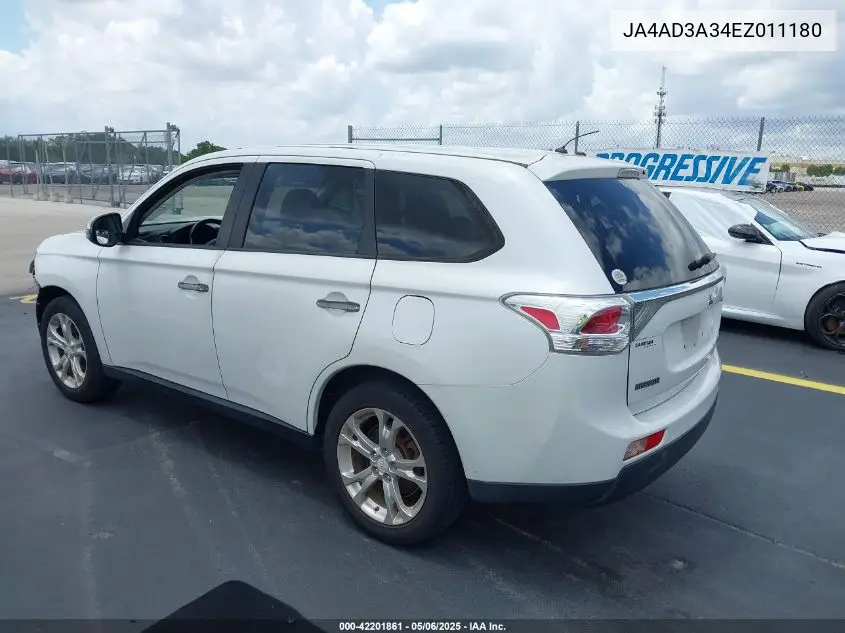 2014 Mitsubishi Outlander Se VIN: JA4AD3A34EZ011180 Lot: 42201861