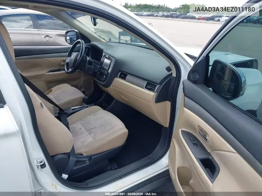 2014 Mitsubishi Outlander Se VIN: JA4AD3A34EZ011180 Lot: 42201861