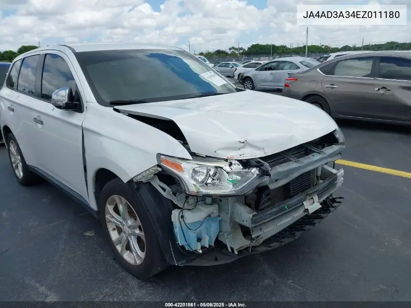 2014 Mitsubishi Outlander Se VIN: JA4AD3A34EZ011180 Lot: 42201861