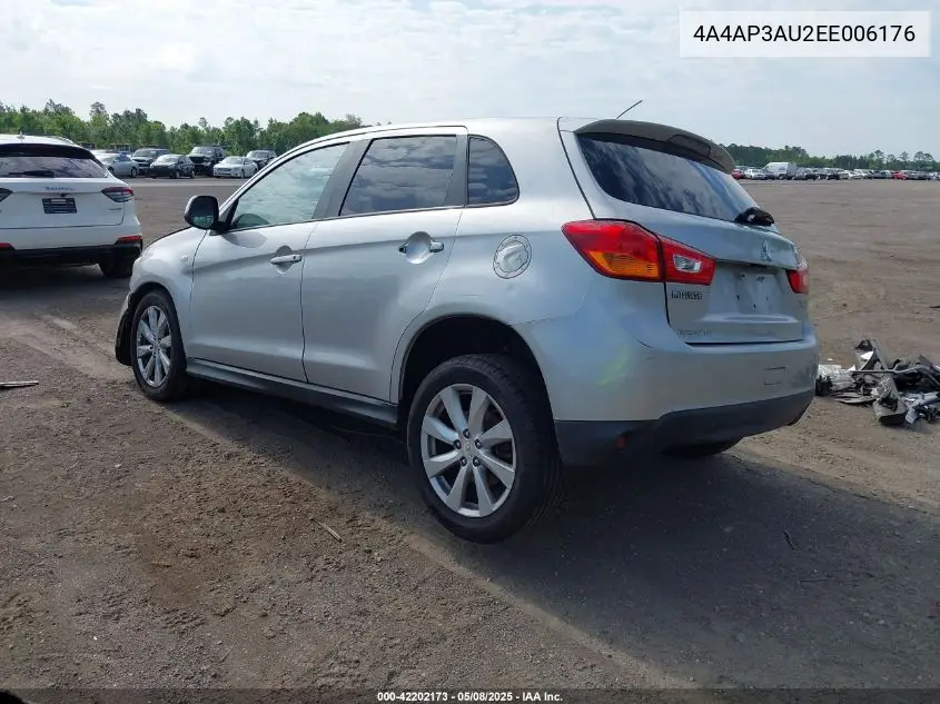 2014 Mitsubishi Outlander Sport Es VIN: 4A4AP3AU2EE006176 Lot: 42202173