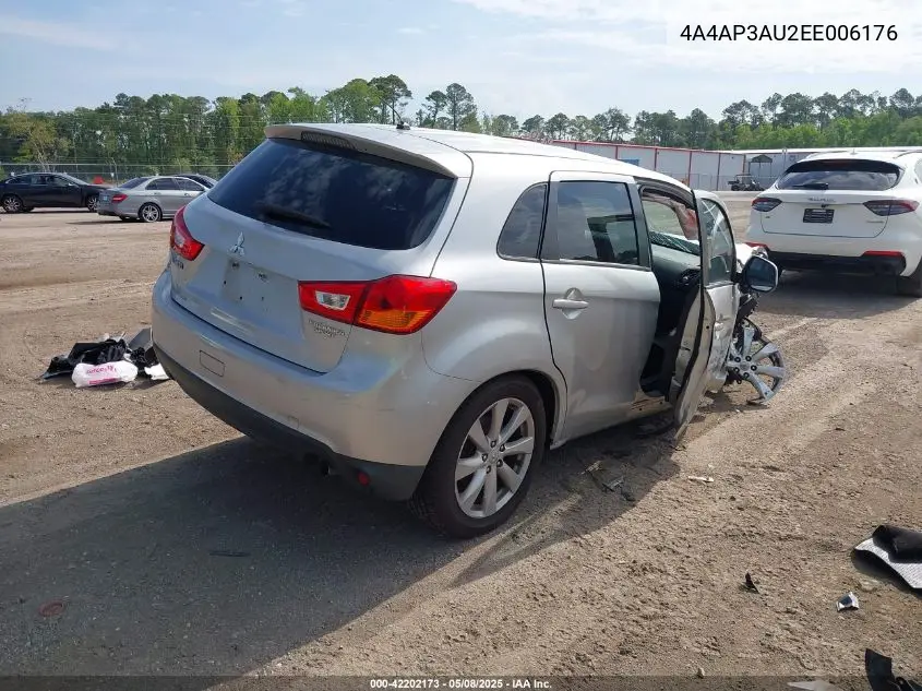 2014 Mitsubishi Outlander Sport Es VIN: 4A4AP3AU2EE006176 Lot: 42202173