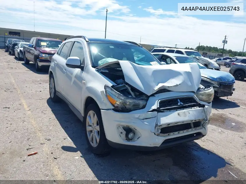 2014 Mitsubishi Outlander Sport Se VIN: 4A4AP4AUXEE025743 Lot: 42217782