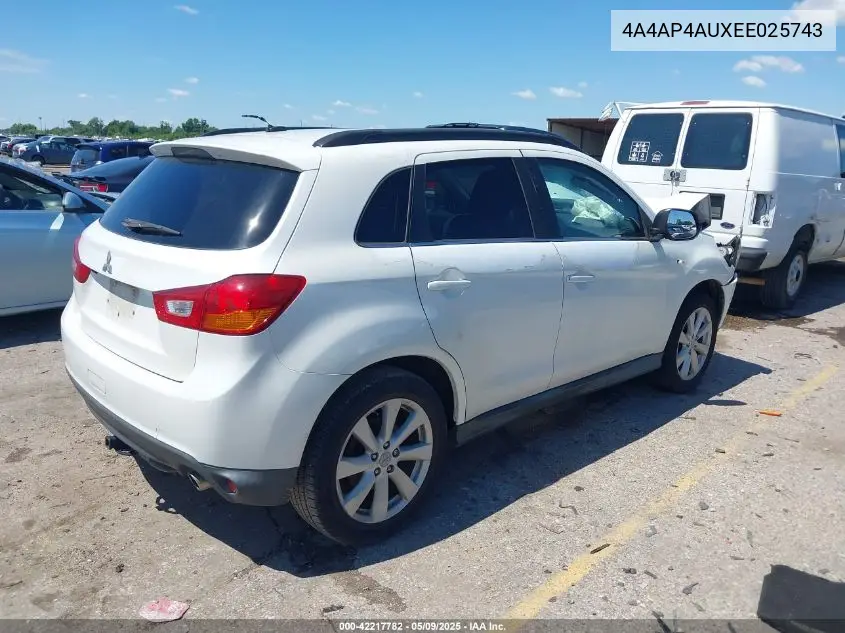 2014 Mitsubishi Outlander Sport Se VIN: 4A4AP4AUXEE025743 Lot: 42217782